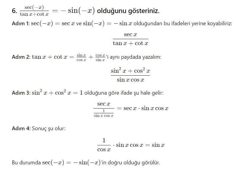 11. Sınıf Matematik Ders Kitabı Sayfa 49-50-51 Cevapları SDR Dikey Yayıncılık 6