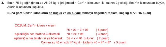 9. Sınıf Matematik Dersi 1. Dönem 1. Yazılı Soruları 2024-2025 3