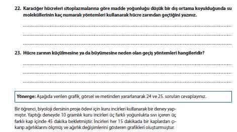 9. Sınıf Biyoloji Ders Kitabı 2. Tema Ölçme ve Değerlendirme Soruları ve Cevapları Meb Yayınları 9