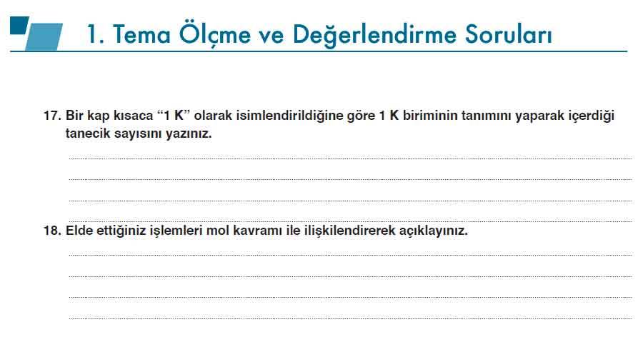 10. Sınıf Kimya Ders Kitabı Sayfa 116-147 Cevapları Meb Yayınları 8