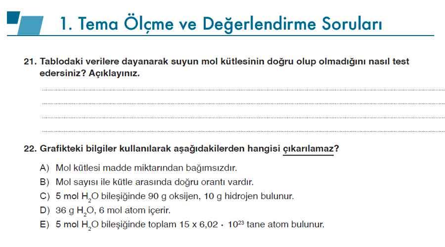 10. Sınıf Kimya Ders Kitabı Sayfa 116-147 Cevapları Meb Yayınları 9