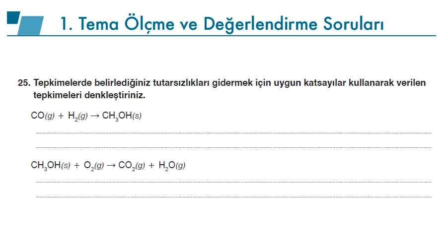 10. Sınıf Kimya Ders Kitabı Sayfa 116-147 Cevapları Meb Yayınları 10