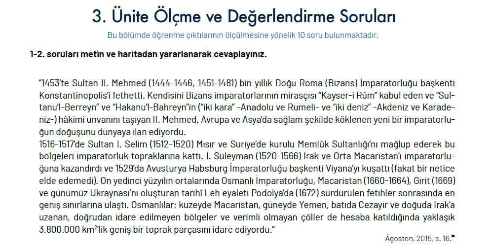 10. Sınıf Tarih Ders Kitabı Sayfa 305-309 Cevapları Meb Yayınları 1