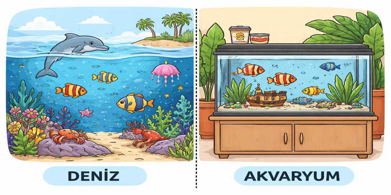Deniz ile akvaryum arasındaki farklar nelerdir?