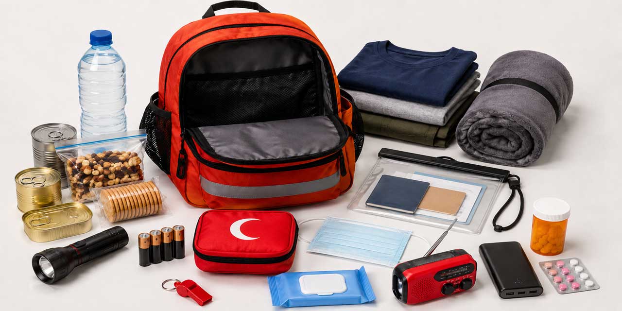 Afet ve acil durum çantasında bulunması gereken eşyaları listeleyiniz