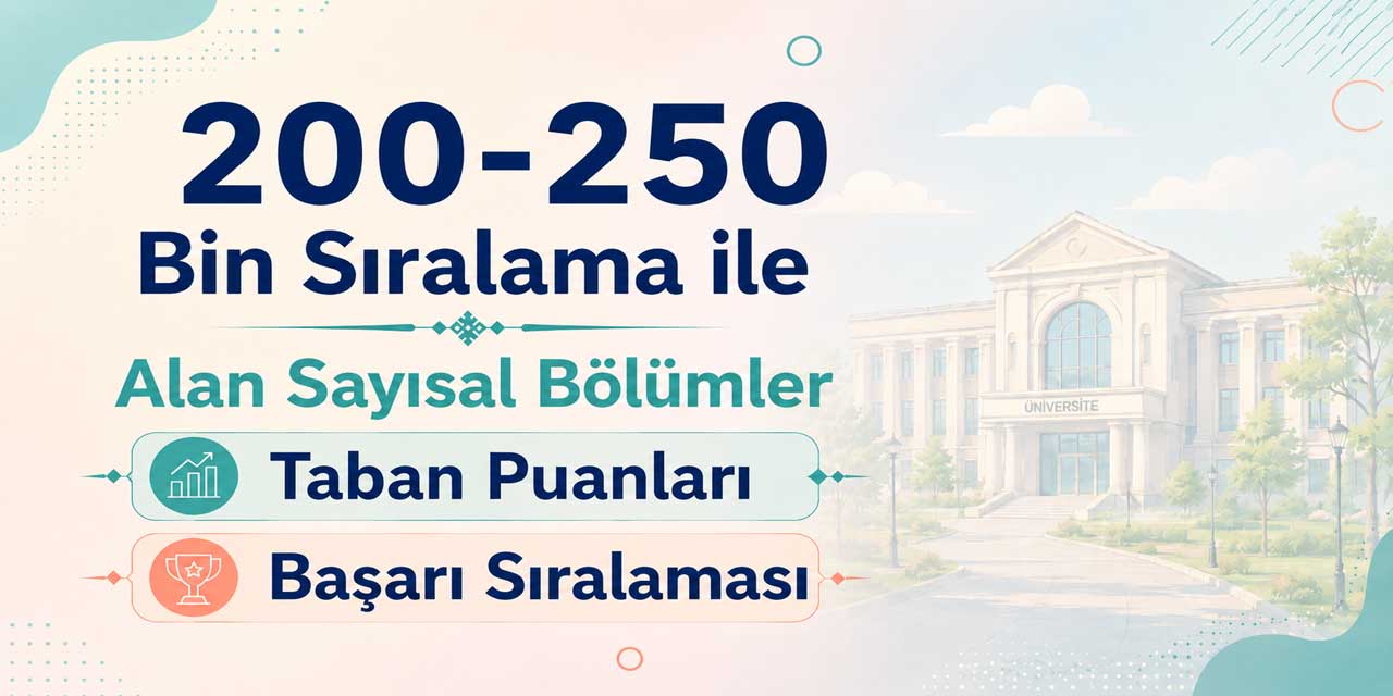 YKS 2026: 200 - 250 Bin Sıralama ile Alan Sayısal Bölümler ve Üniversiteler