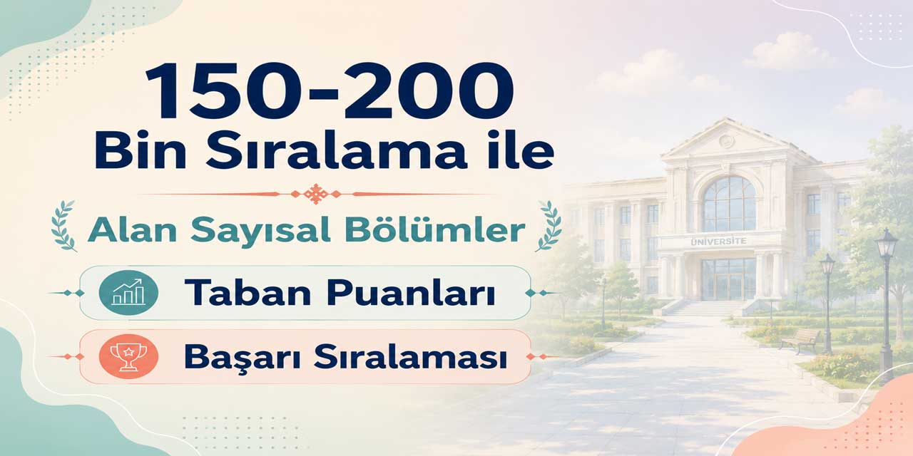 2026 YKS: 150 - 200 Bin Sıralama ile Alan Sayısal Bölümler ve Üniversiteler