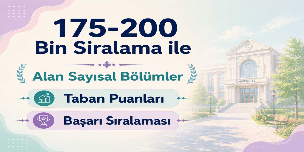 2026 YKS: 175 - 200 Bin Sıralama ile Alan Sayısal Bölümler ve Üniversiteler