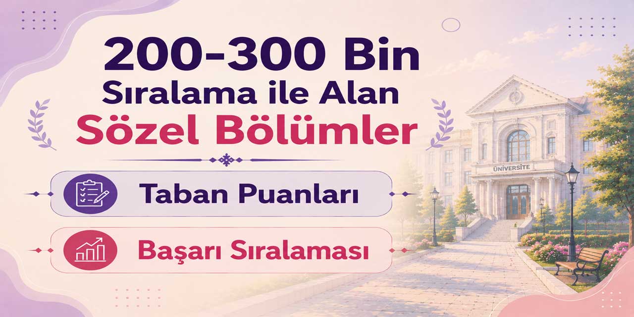 2026 YKS: 200 Bin - 300 Bin Sıralama ile Alan Sözel Bölümler ve Üniversiteler