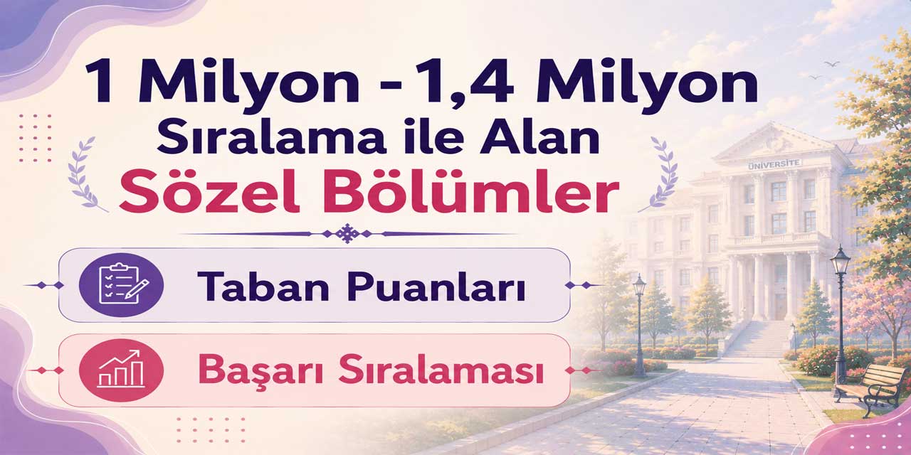 2026 YKS: 1 Milyon - 1.400.000 Sıralama ile Alan Sözel Bölümler ve Üniversiteler