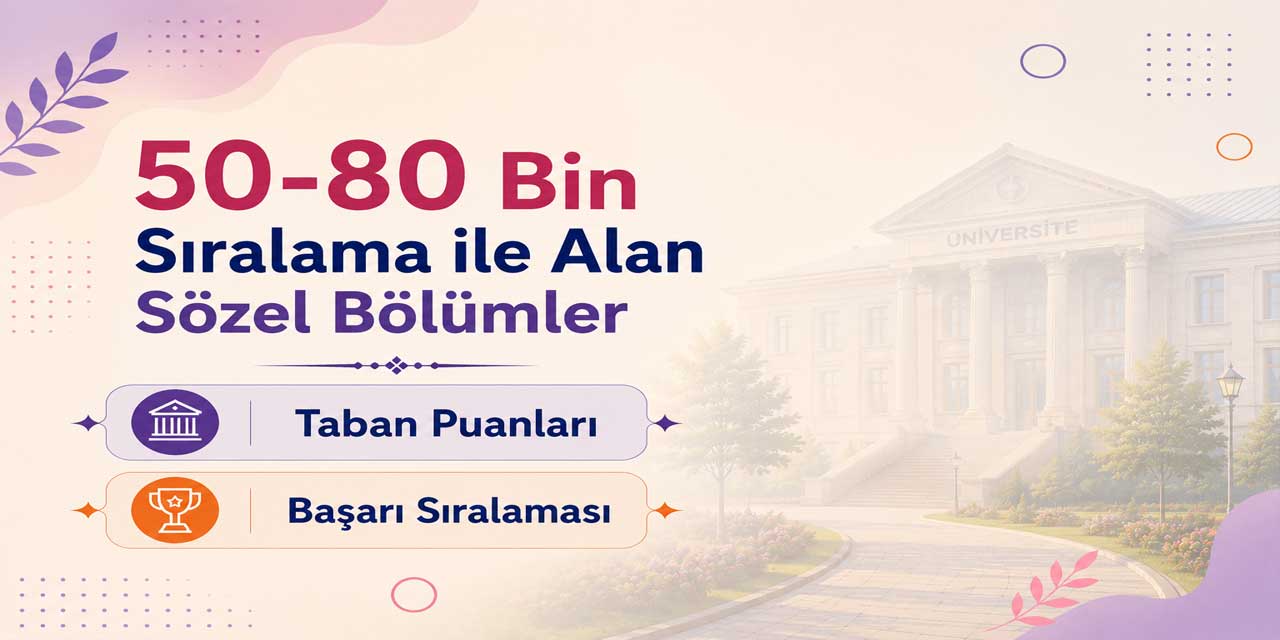 2026 YKS: 50 Bin - 80 Bin Sıralama İle Alan Sözel Bölümler ve Taban Puanları