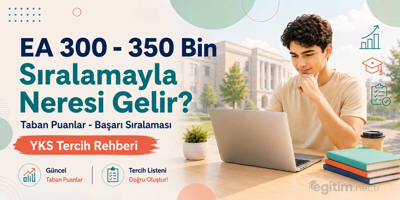 2026 YKS’de 300 - 350 Bin EA Sıralamasıyla Tercih Edilebilecek Bölümler