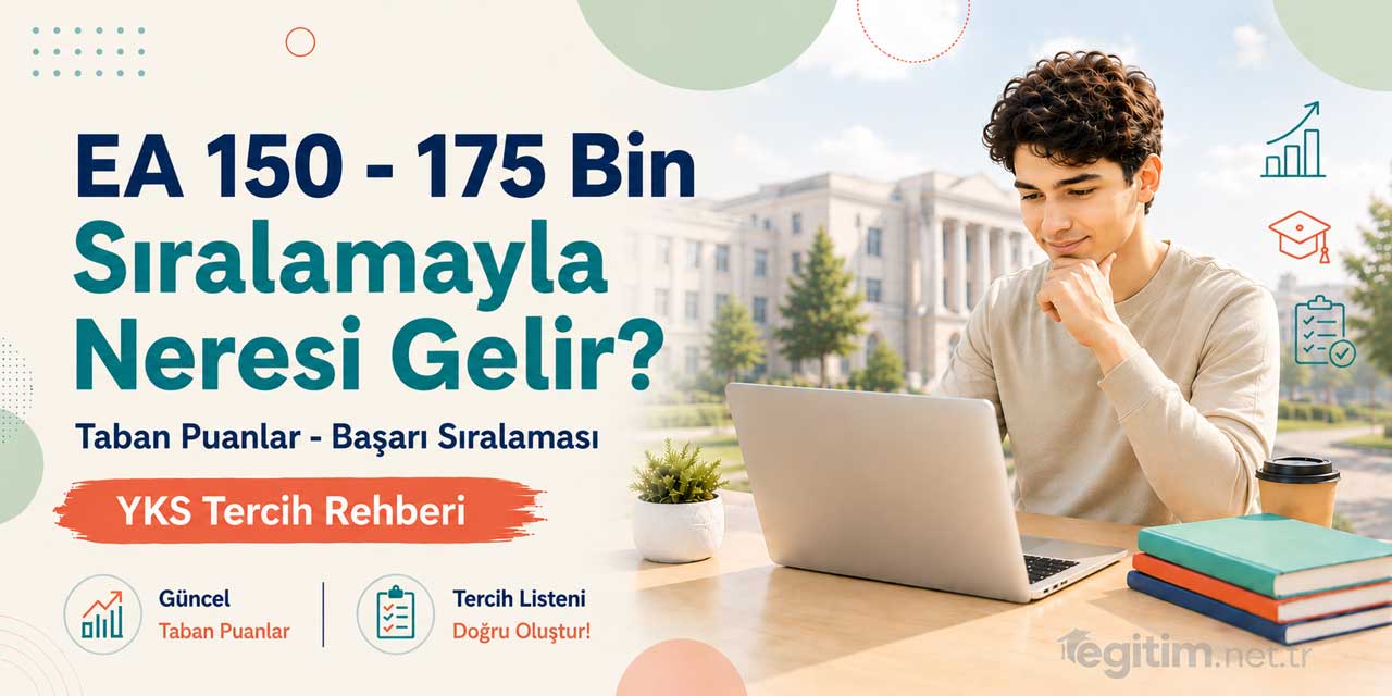 2026 YKS’de 150 - 175 Bin EA Sıralamasıyla Tercih Edilebilecek Bölümler