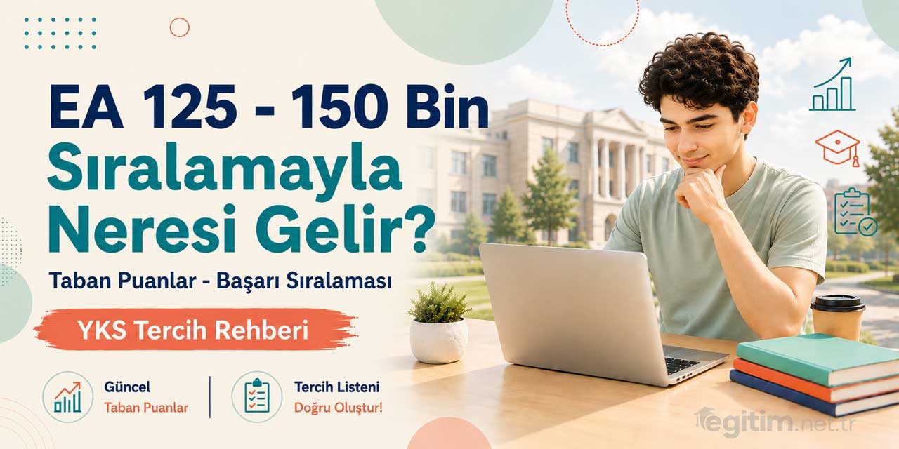 2026 YKS’de 125 - 150 Bin EA Sıralamasıyla Tercih Edilebilecek Bölümler