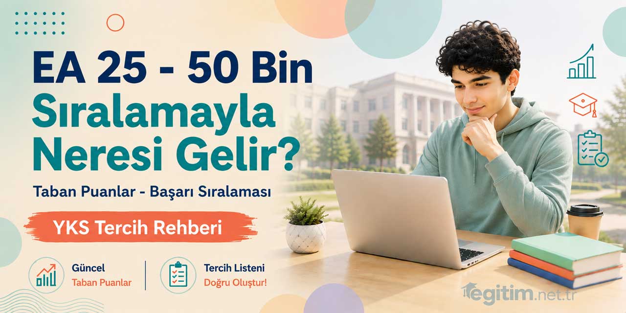 2026 YKS’de 25 - 50 Bin EA Sıralamasıyla Tercih Edilebilecek Bölümler