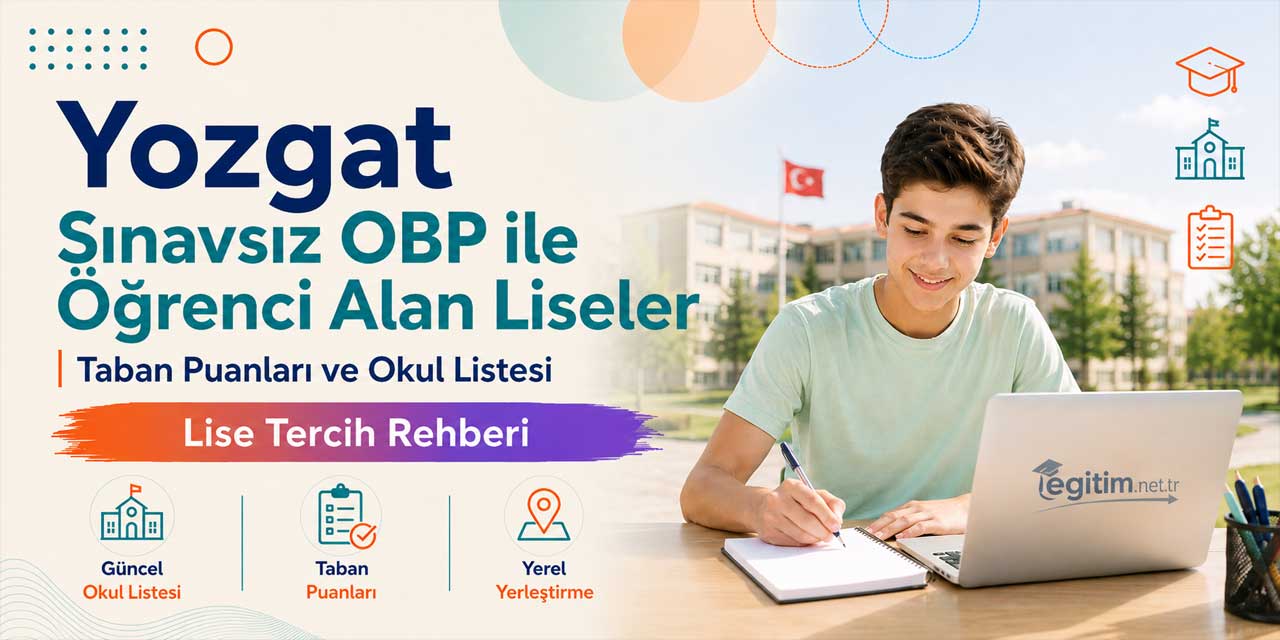 Yozgat Sınavsız Öğrenci Alan Liseler OBP Taban Puanları 2026