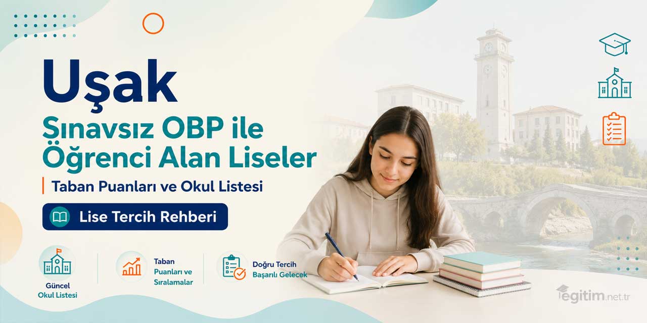 Uşak Sınavsız Öğrenci Alan Liseler OBP Taban Puanları 2026