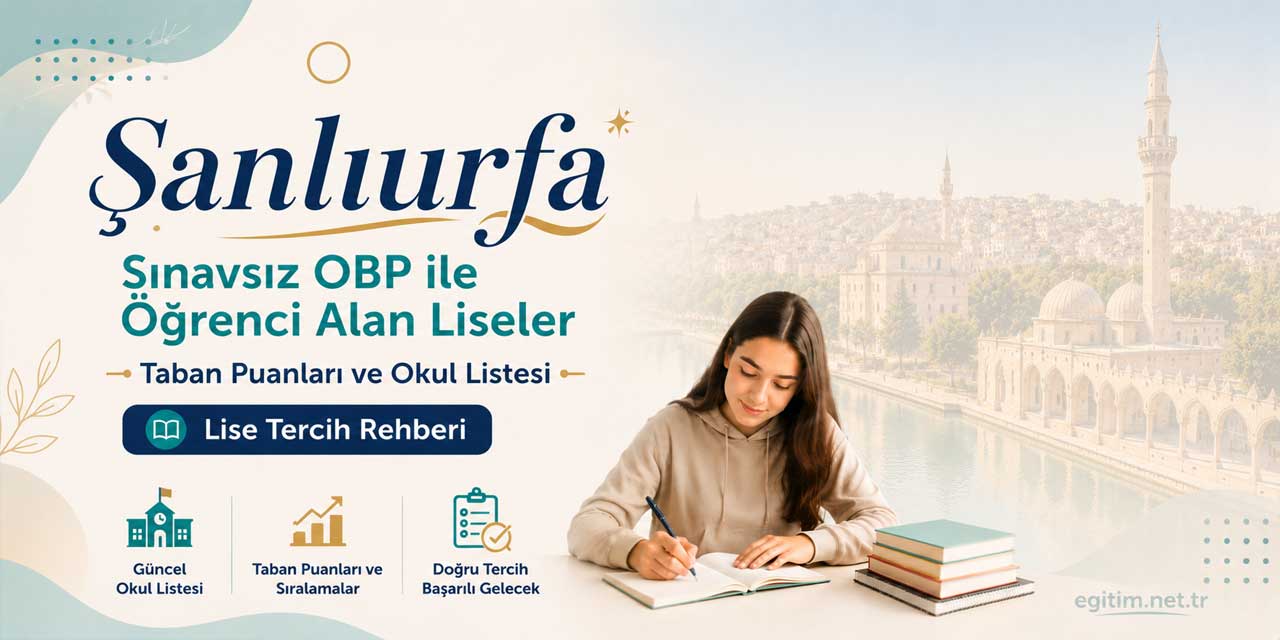 Şanlıurfa Sınavsız Öğrenci Alan Liseler OBP Taban Puanları 2026