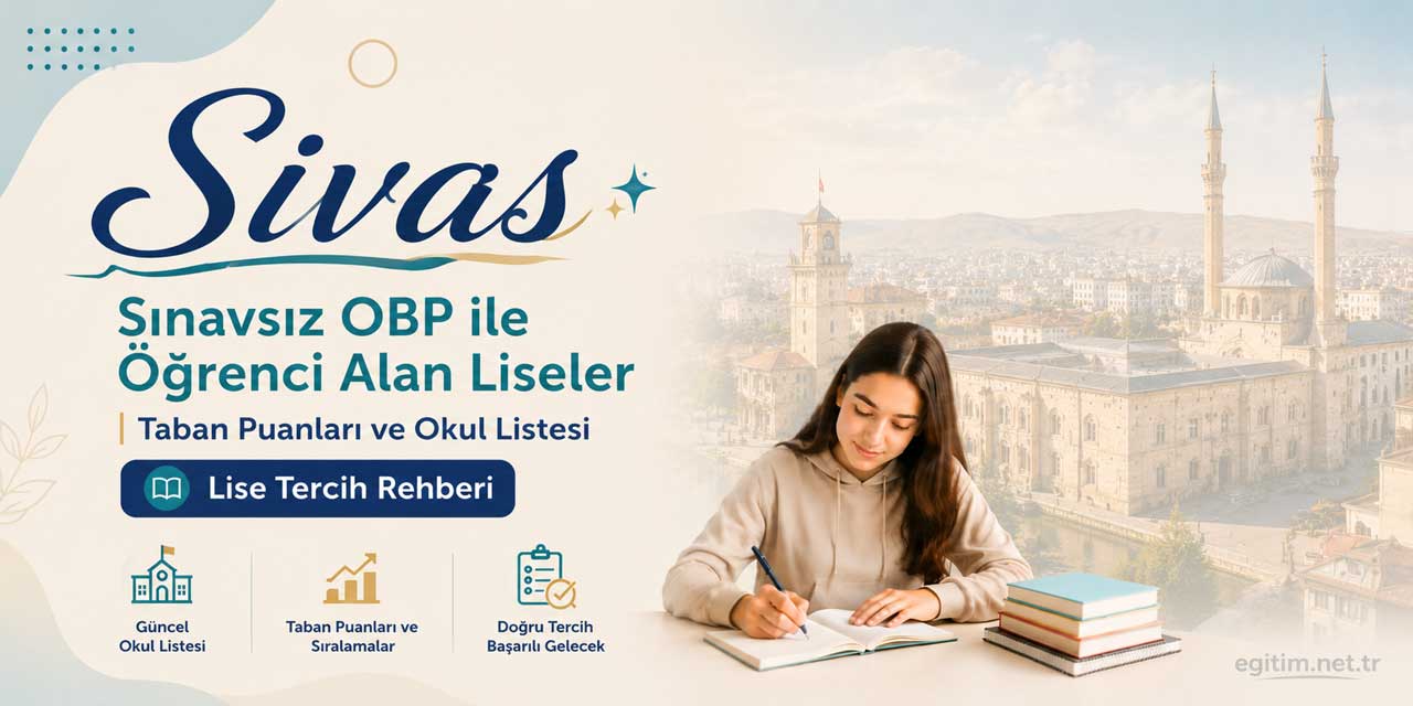Sivas Sınavsız Öğrenci Alan Liseler OBP Taban Puanları 2026