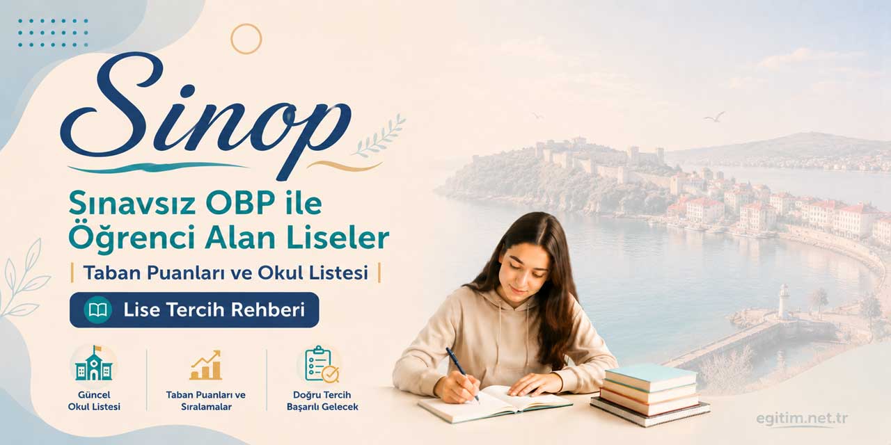 Sinop Sınavsız Öğrenci Alan Liseler OBP Taban Puanları 2026