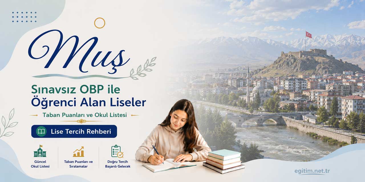 Muş Sınavsız Öğrenci Alan Liseler OBP Taban Puanları 2026