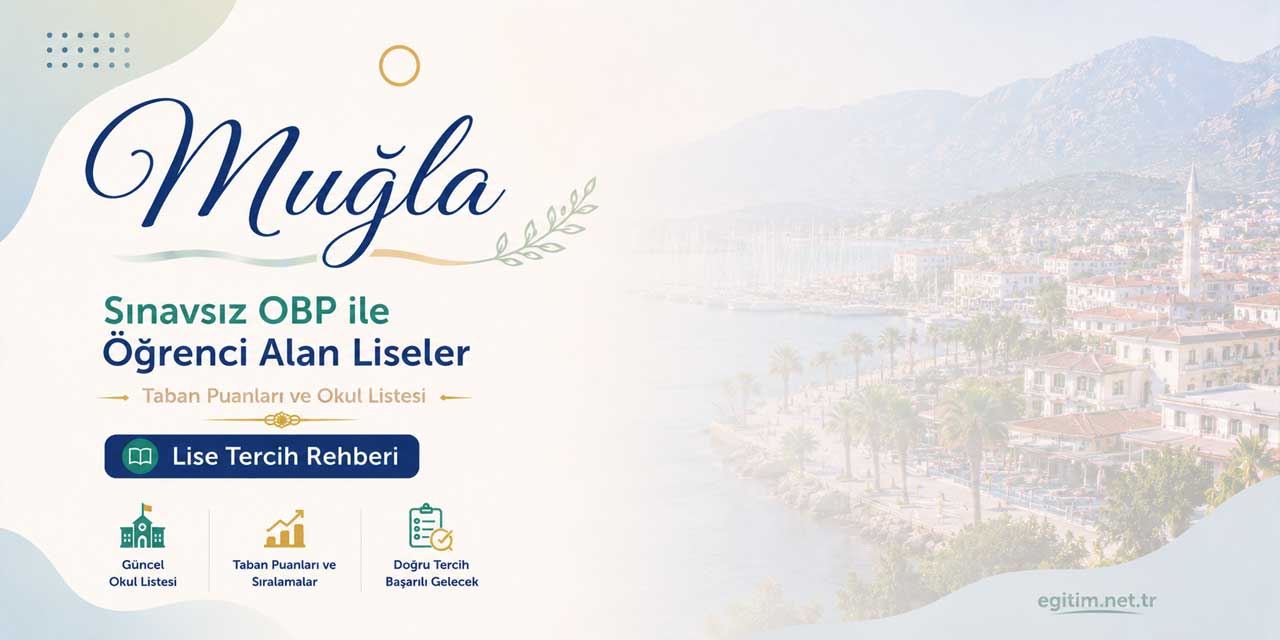 Muğla Sınavsız Öğrenci Alan Liseler OBP Taban Puanları 2026