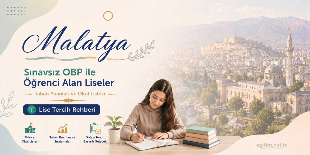 Malatya Sınavsız Öğrenci Alan Liseler OBP Taban Puanları 2026