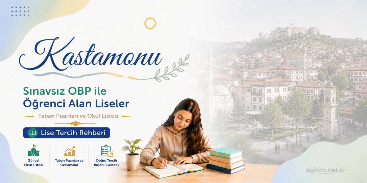 Kastamonu Sınavsız Öğrenci Alan Liseler OBP Taban Puanları 2026
