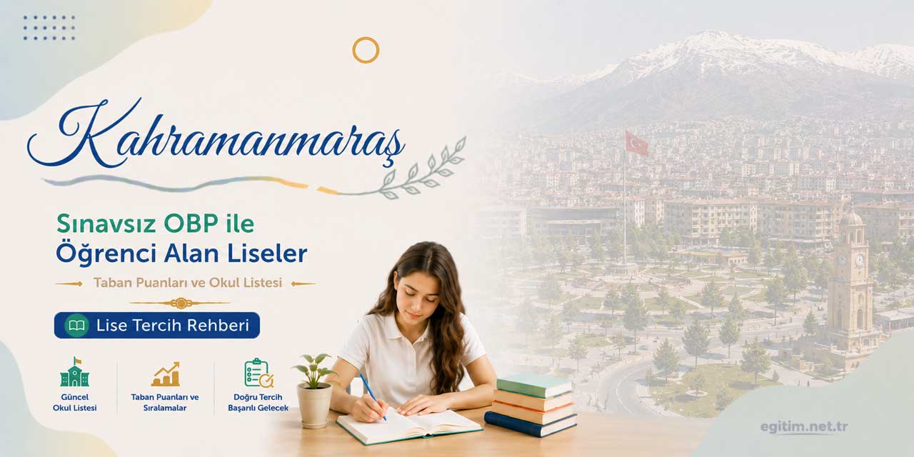 Kahramanmaraş Sınavsız Öğrenci Alan Liseler OBP Taban Puanları 2026