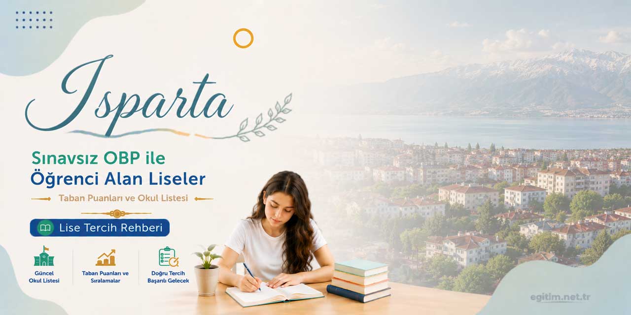 Isparta Sınavsız Öğrenci Alan Liseler OBP Taban Puanları 2026