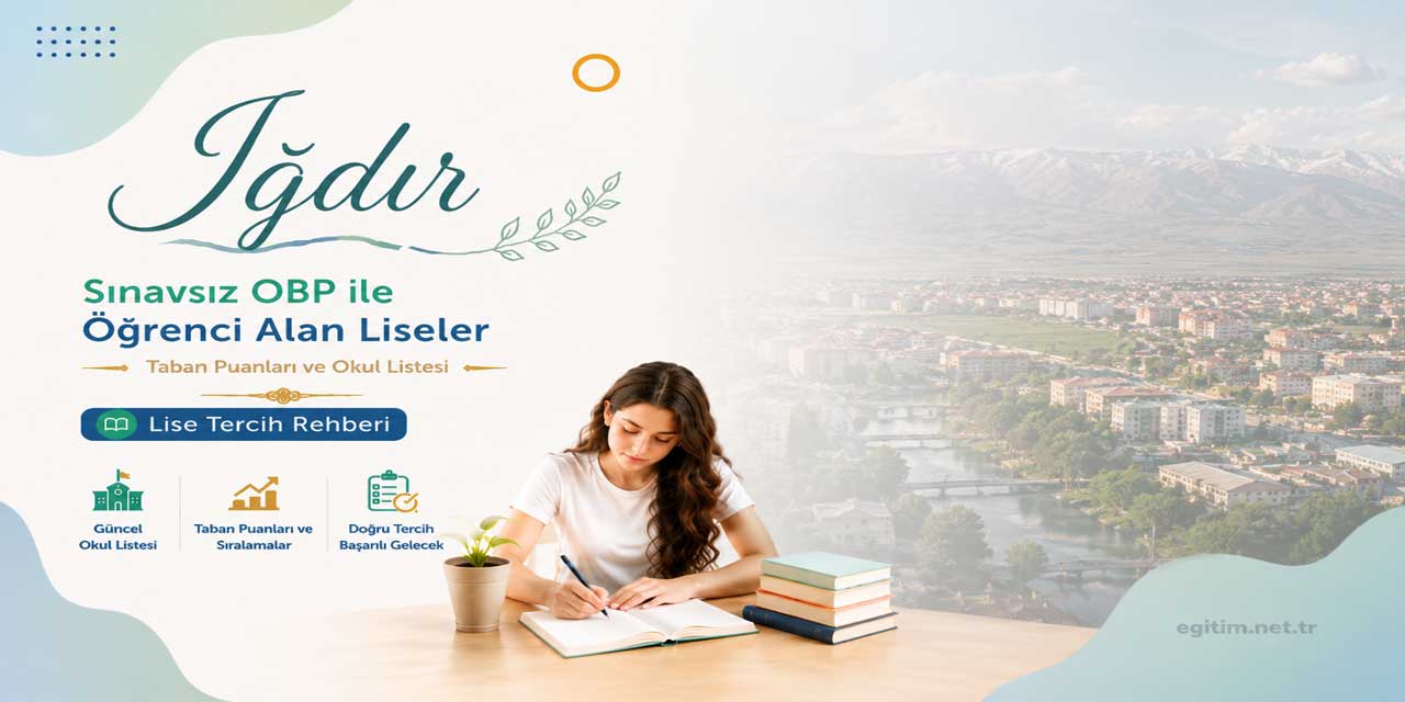 Iğdır Sınavsız Öğrenci Alan Liseler OBP Taban Puanları 2026