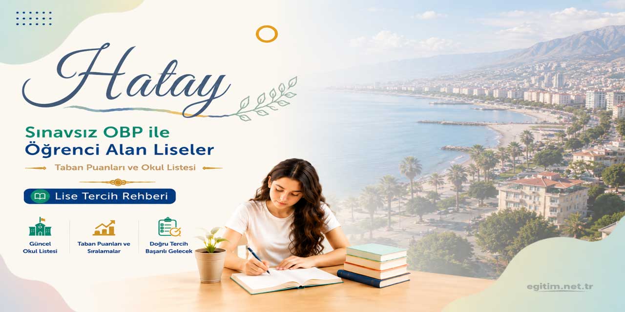 Hatay Sınavsız Öğrenci Alan Liseler OBP Taban Puanları 2026