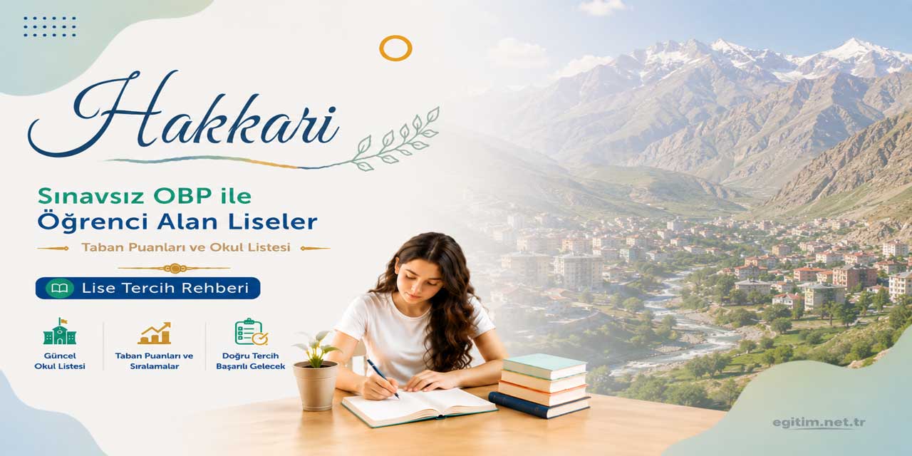 Hakkari Sınavsız Öğrenci Alan Liseler OBP Taban Puanları 2026