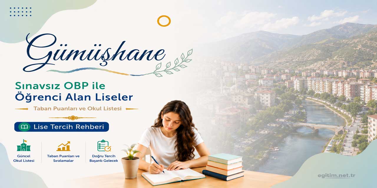 Gümüşhane Sınavsız Öğrenci Alan Liseler OBP Taban Puanları 2026