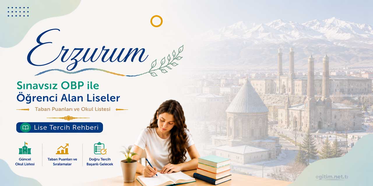 Erzurum Sınavsız Öğrenci Alan Liseler OBP Taban Puanları 2026