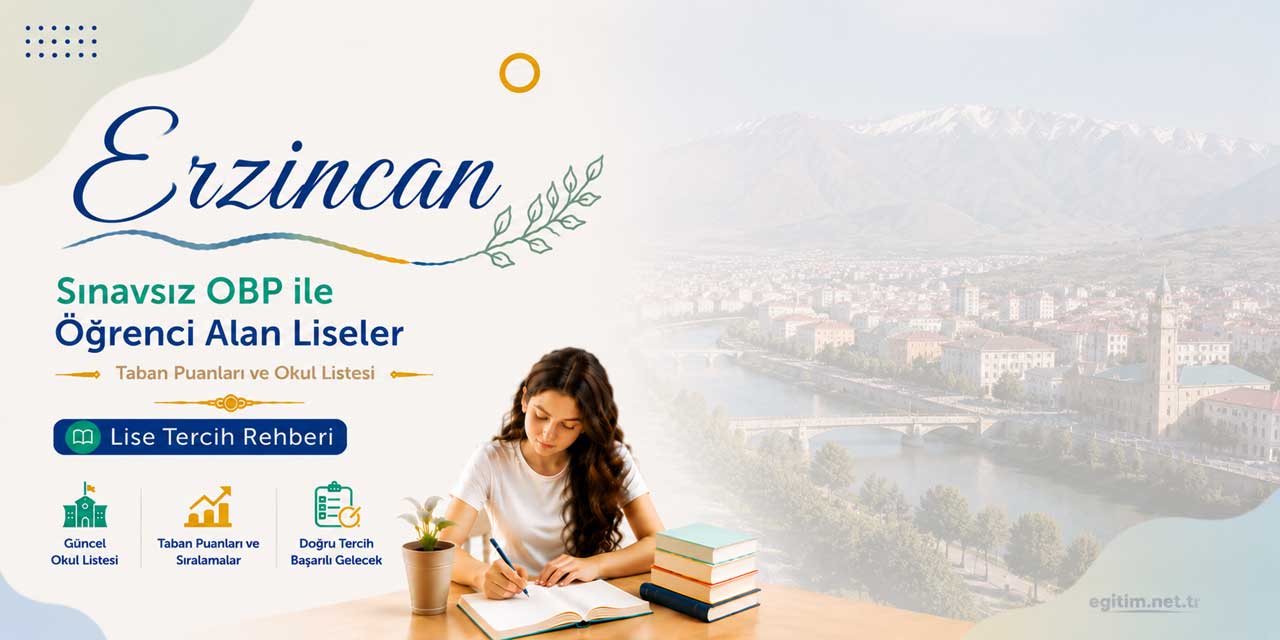 Erzincan Sınavsız Öğrenci Alan Liseler OBP Taban Puanları 2026