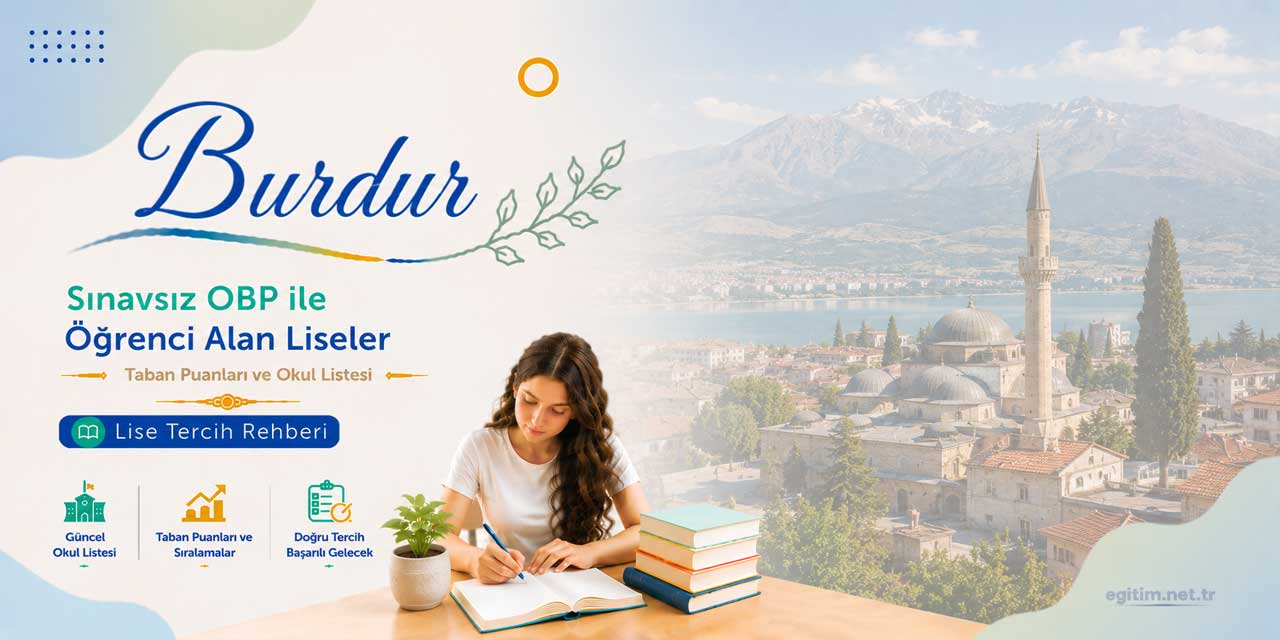 Burdur Sınavsız Öğrenci Alan Liseler OBP Taban Puanları 2026
