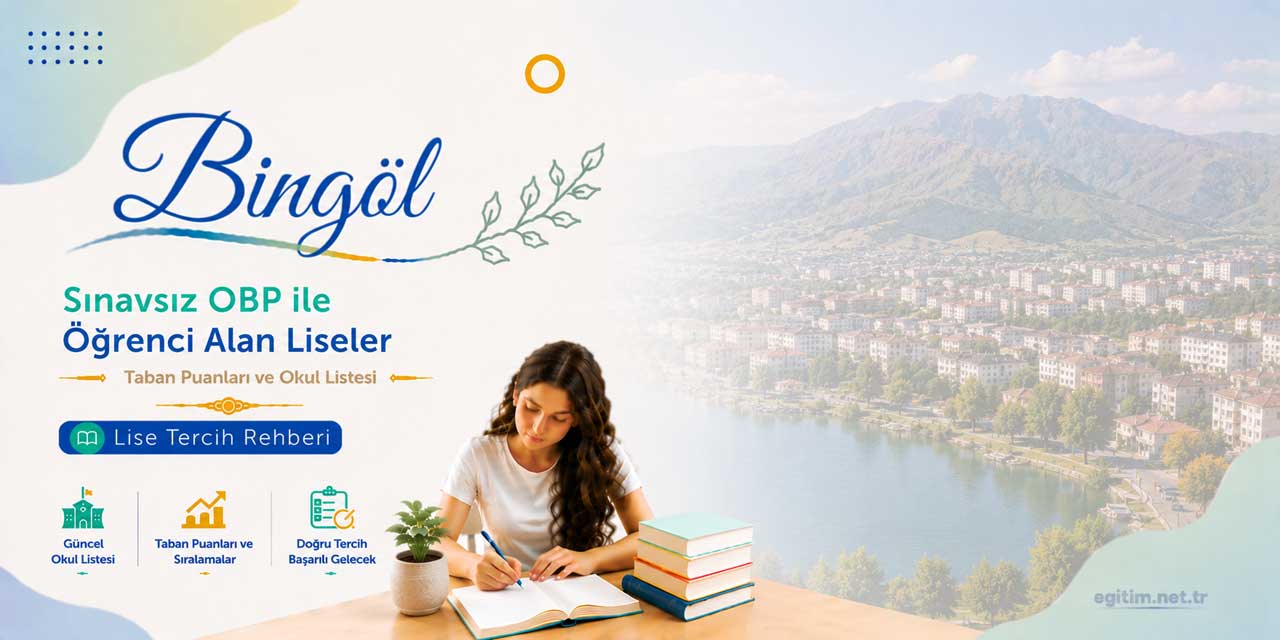 Bingöl Sınavsız Öğrenci Alan Liseler OBP Taban Puanları 2026