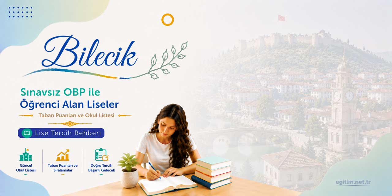 Bilecik Sınavsız Öğrenci Alan Liseler OBP Taban Puanları 2026
