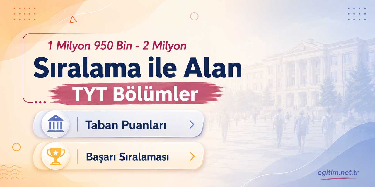 TYT’de 1,95-2 Milyon Aralığında 160 Program: Devlet Üniversiteleri Ağırlıkta