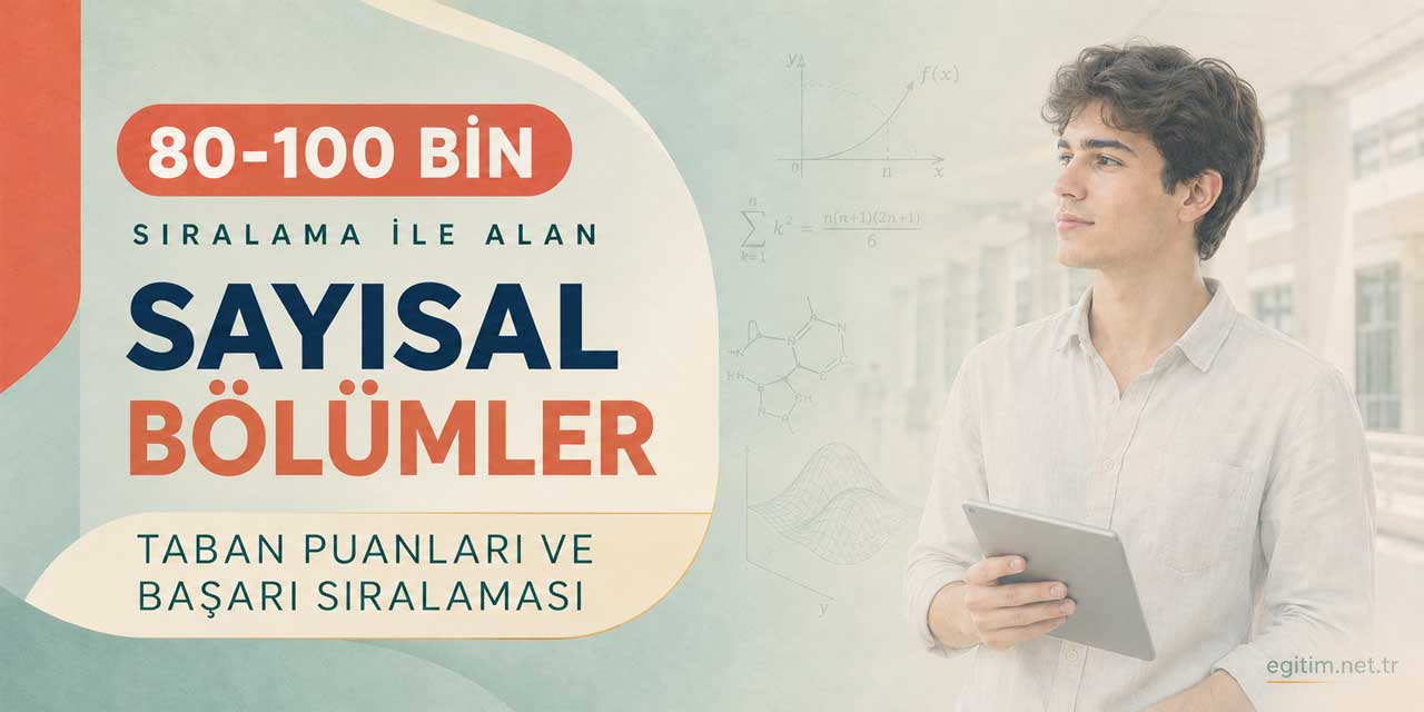 80-100 Bin Sıralama ile Alan Sayısal Bölümler 2026