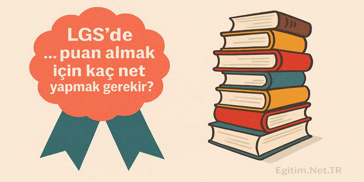 2025 LGS'den 400, 410, 420, 430, 440, 450, 460, 470, 480 puan almak için kaç net gerekir