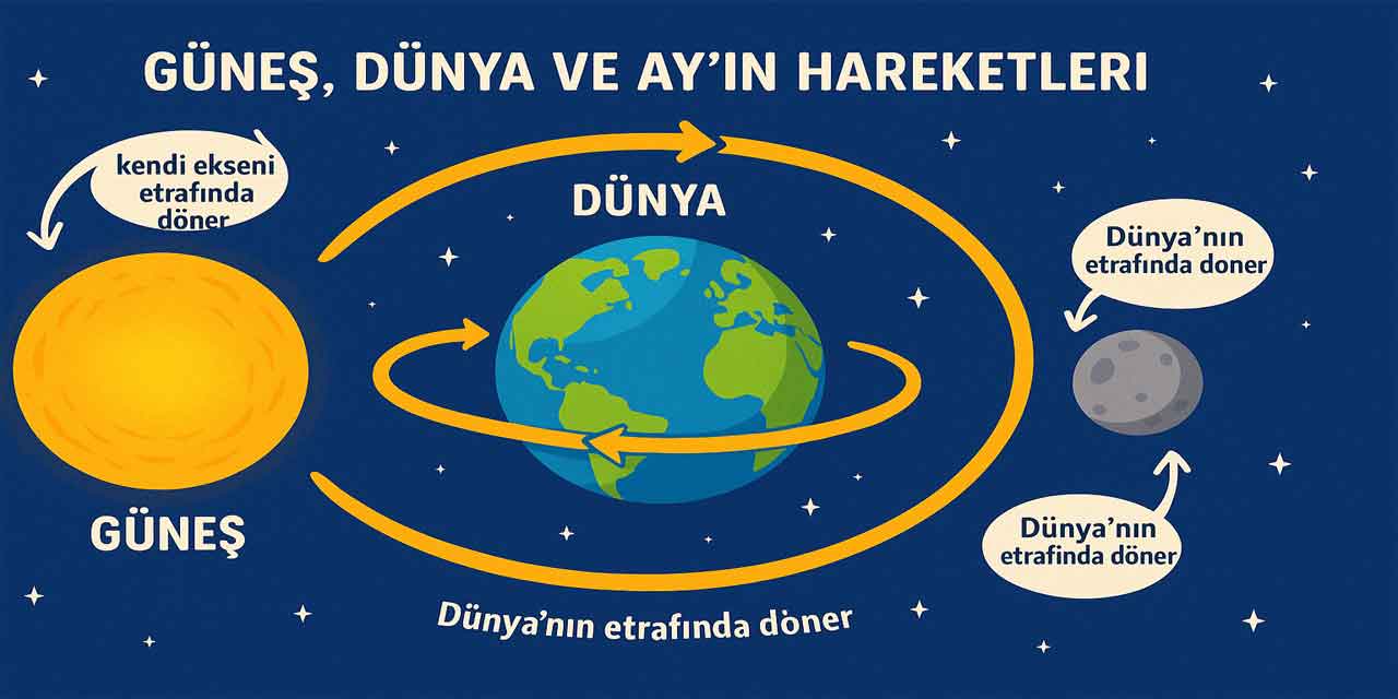 Güneş, Dünya ve Ay’ın birbirlerine göre hareketleri hakkında merak ettiklerimizi yazalım