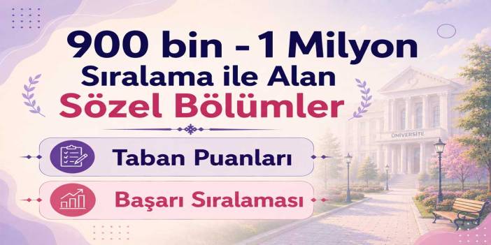 2026 YKS: 900 Bin - 1 Milyon Sıralama ile Alan Sözel Bölümler ve Üniversiteler